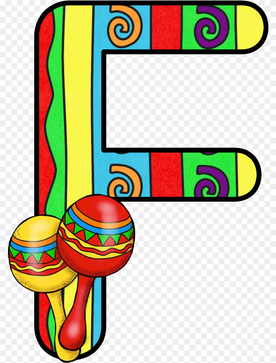 Ch B Alfabeto May 5 Th De Kid Sparkz Fiesta Clipart Letters, Text, Maraca, Musical Instrument Png Image