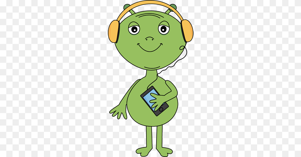 Ch B Alien Listening To Music Space Aliens Alien Listening To Music, Green, Baby, Person Png