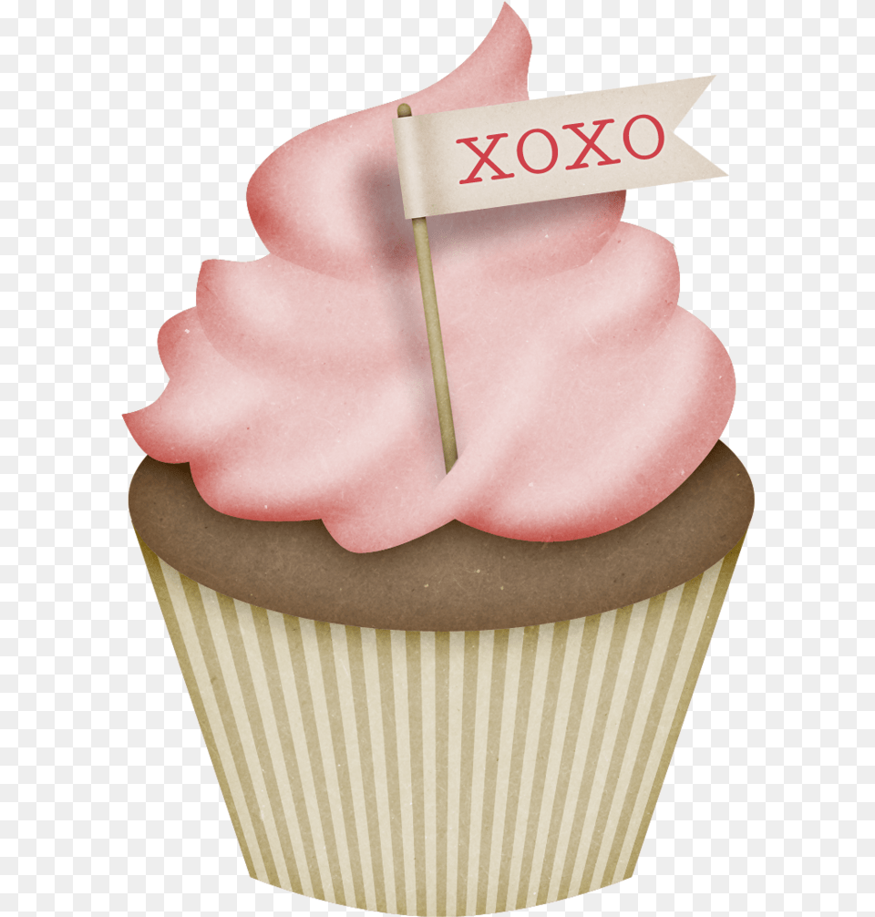 Ch B Cupcakes Clip Art Birthday Cupcake Full Ponque Animado, Cake, Cream, Dessert, Food Free Png