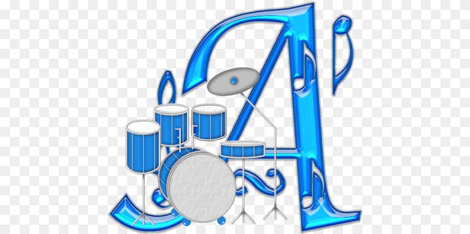 Ch B Musical Mayuscula Alfabeto Com Notas Musicais Alfabeto Azul Con Bateria, Musical Instrument, Drum, Percussion Free Png Download