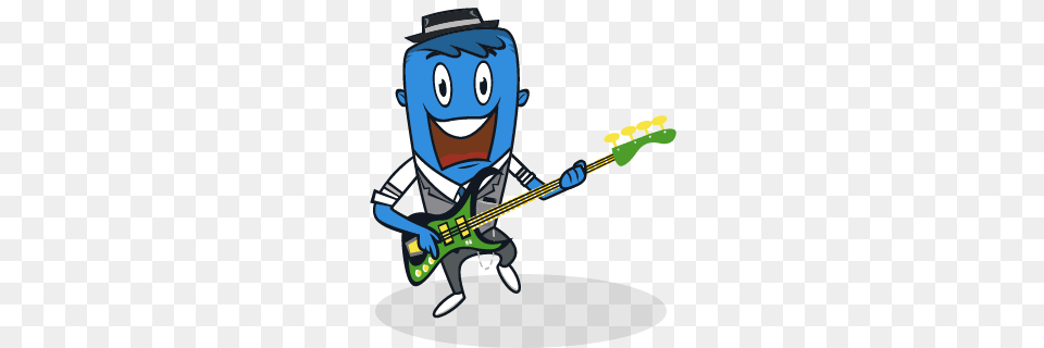 Cha Ching Character Justin On His Guitar, Musical Instrument, Person, Cartoon Png Image