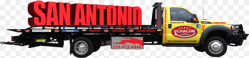 Chacon Towing Flatbed Trailer Truck, Transportation, Vehicle, Tow Truck, Machine Free Transparent Png