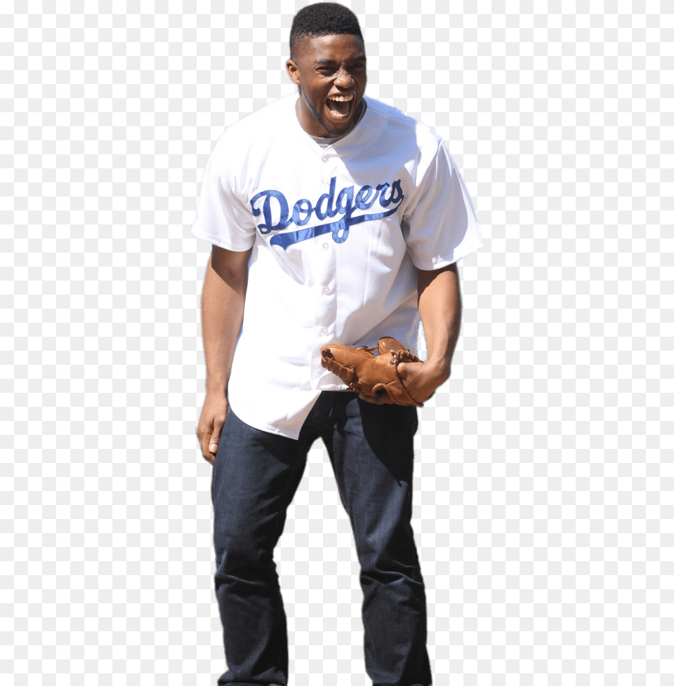 Chadwick Boseman Baseball Baseball, Clothing, People, T-shirt, Baseball Glove Free Transparent Png