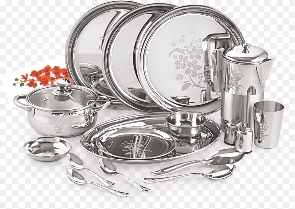 Chafing Dish Download Chafing Dish, Silver, Cutlery, Spoon, Plate Png Image