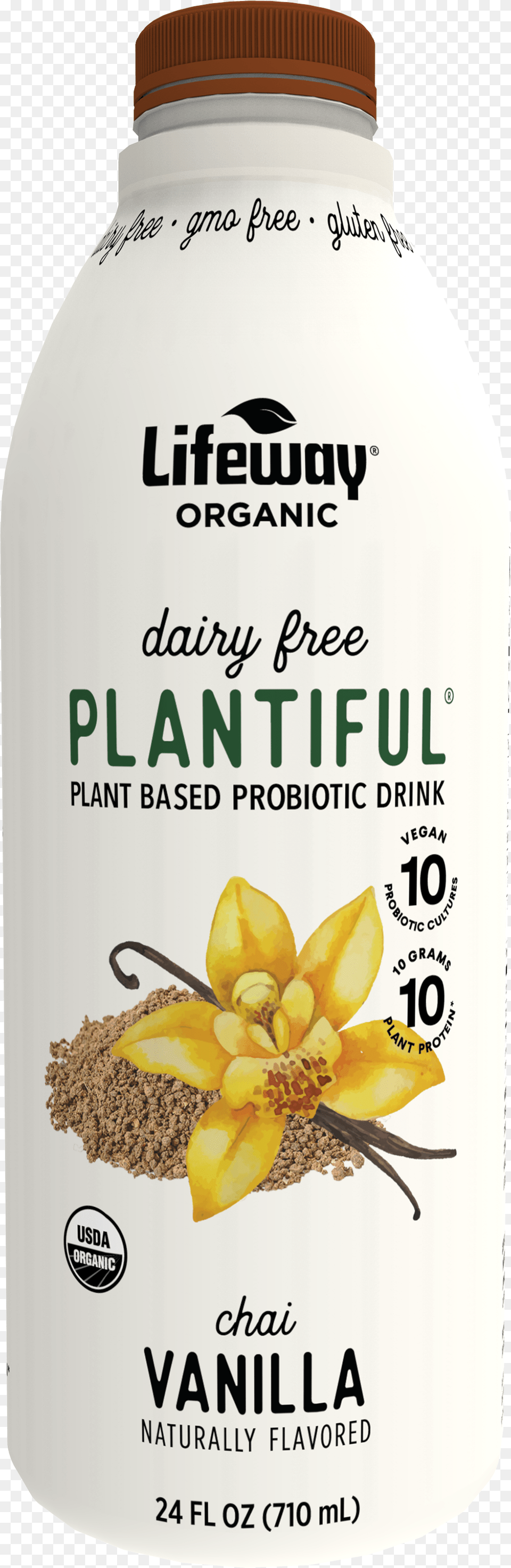 Chai Vanilla Organic Plant Based Probiotic Drink, Herbal, Herbs, Astragalus, Flower Png Image