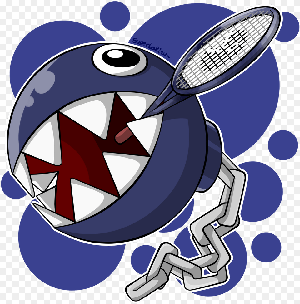 Chain Chomp Mario Tennis Aces, Racket, Device, Grass, Lawn Free Transparent Png