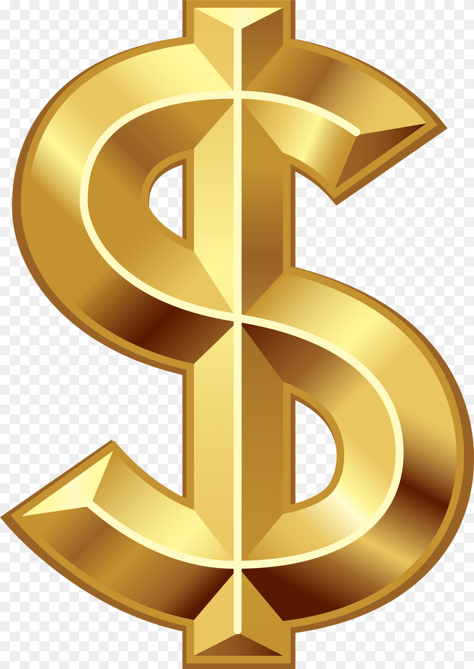 Chain Clipart Dollar Sign Transparent Gold Dollar Sign, Symbol, Cross, Text, Number Free Png