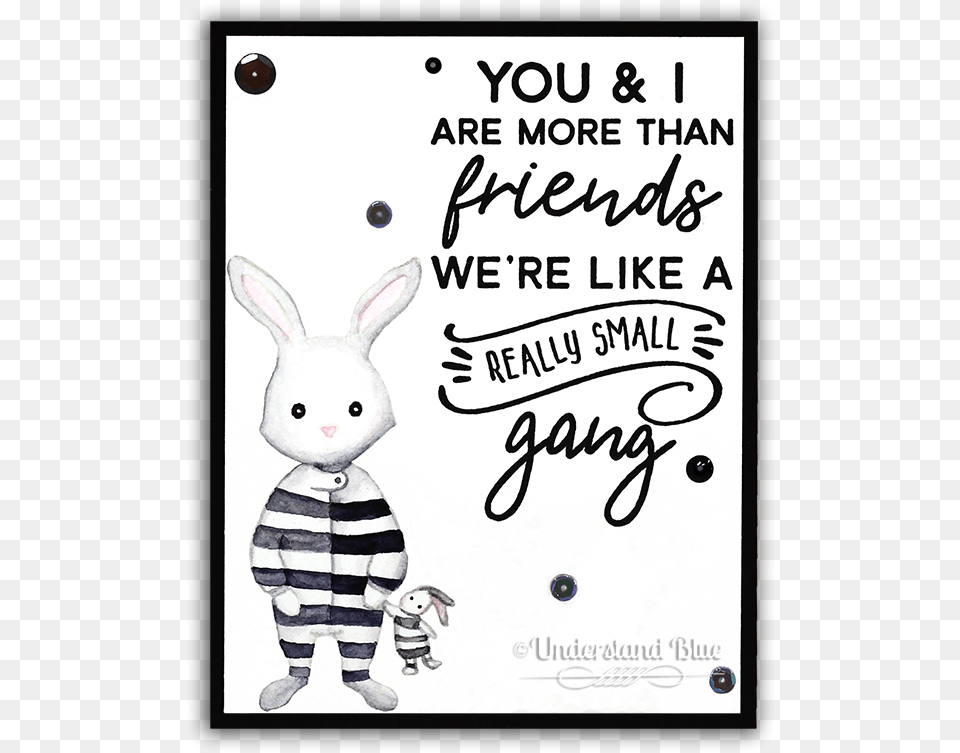 Chain Gang No Line Watercolor Bunny By Understand Blue Cartoon, Toy, Text, Envelope, Greeting Card Free Png Download