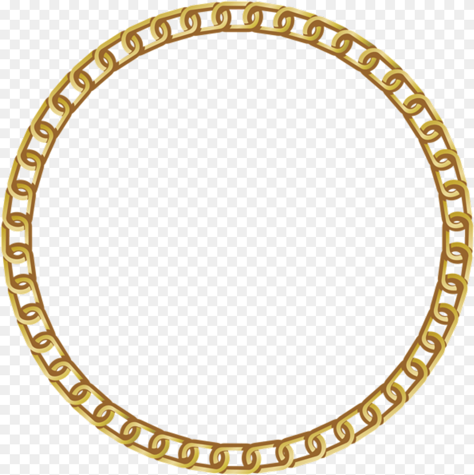 Chain Goldchain Gold Frame Round Frame, Oval Free Png