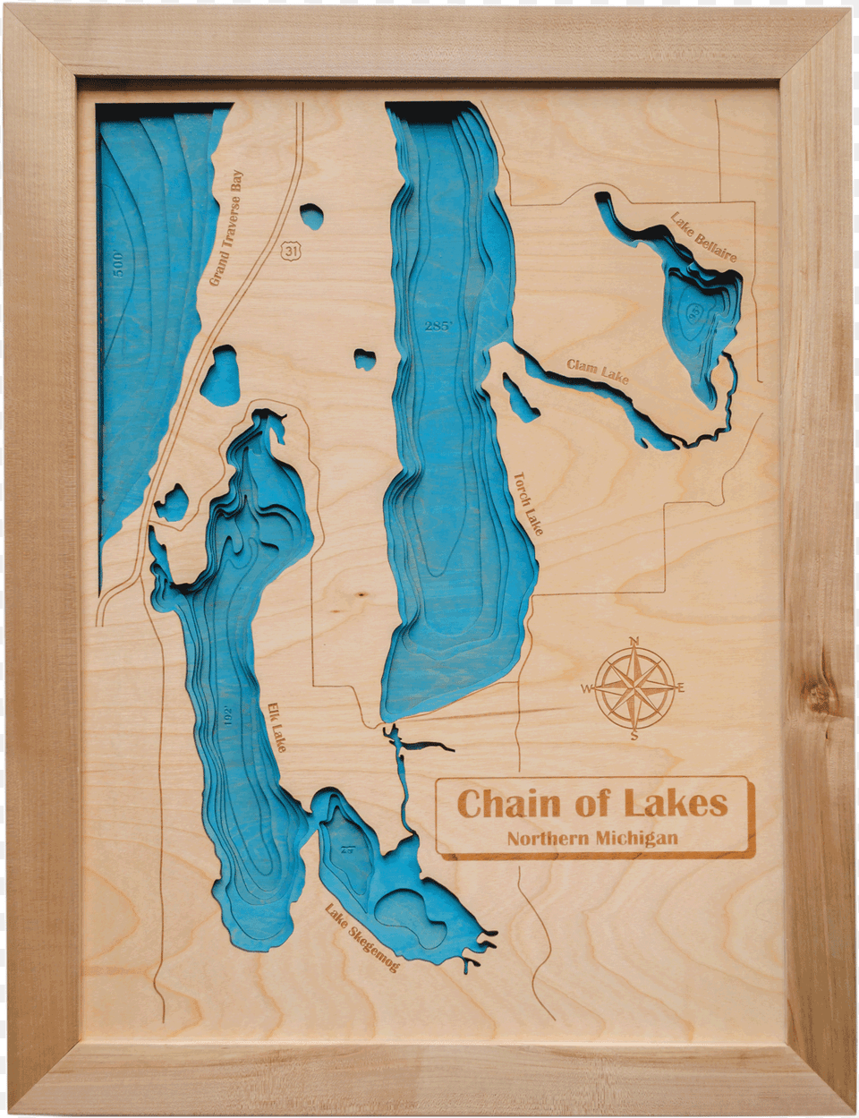 Chain Of Lakes 3d Map 26quot X, Plywood, Wood, Art, Painting Png Image