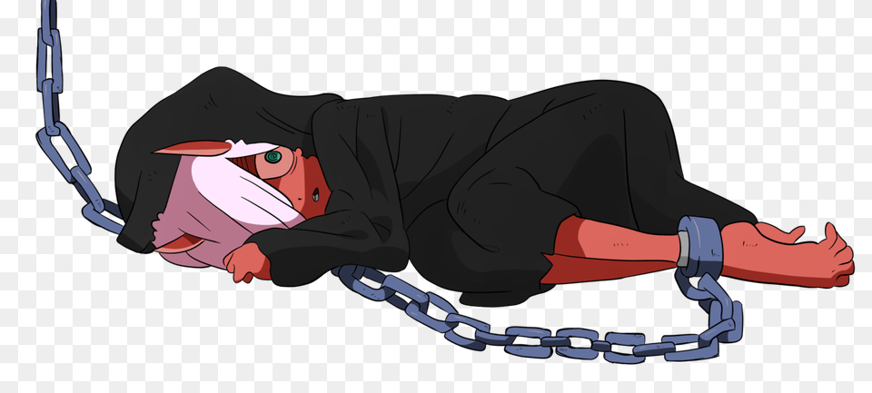 Chained Red Oni Zero Two, Adult, Male, Man, Person Free Png