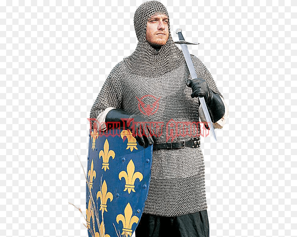 Chainmail Shirt Mail Armor Coif Chain Mail Medieval Armor, Sword, Weapon, Chain Mail, Blade Free Png Download