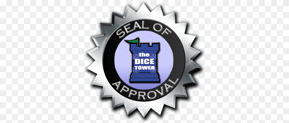 Chains To Champions Just Received The Dice Tower Seal Dice Tower Seal Of Approval, Badge, Logo, Symbol, Emblem Png Image