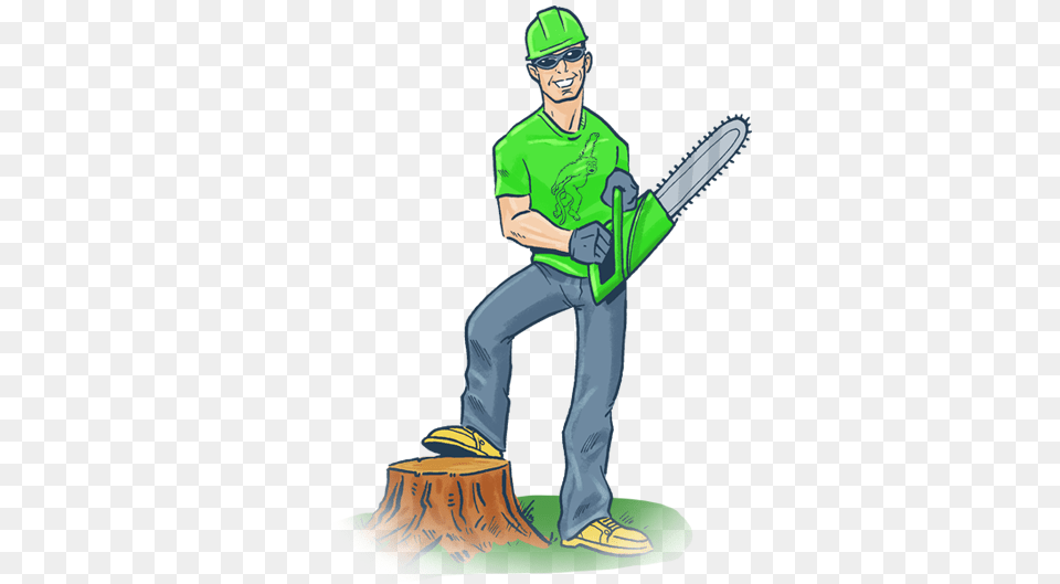 Chainsaw Clipart Tree Service, Plant, Adult, Male, Man Free Png Download