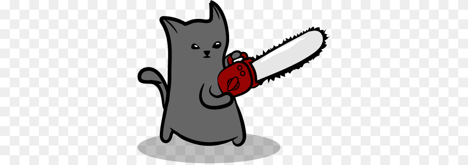 Chainsaw Kitty Cat With Chainsaw, Device, Smoke Pipe Free Png