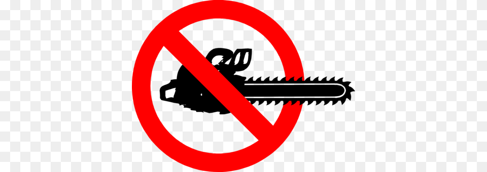 Chainsaw Safety Features Lawn Mowers Cutting No Chainsaw Use Sign, Symbol, Road Sign Free Png Download