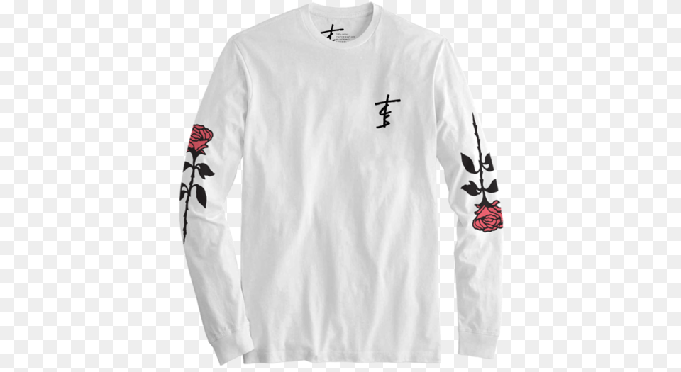 Chainsmokers Roses Long Sleeve Tee, Clothing, Long Sleeve, T-shirt Png Image