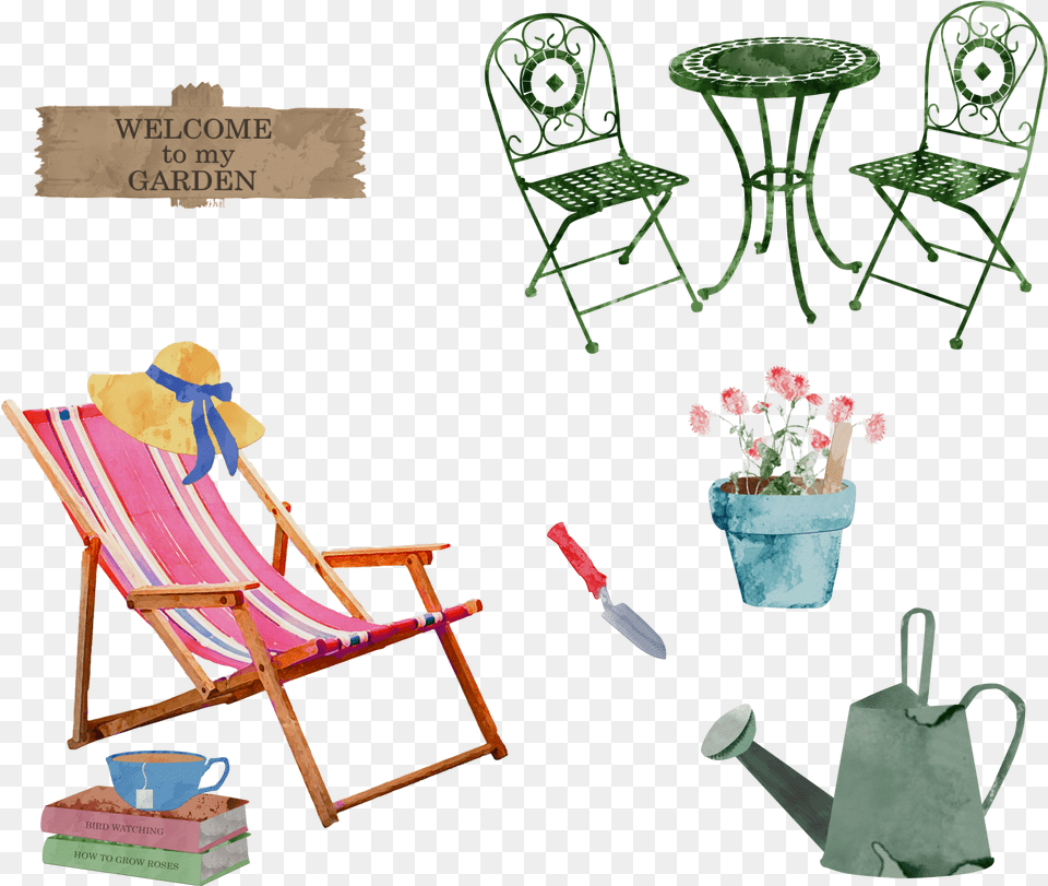 Chair, Furniture, Plant, Flower, Flower Arrangement Free Png Download