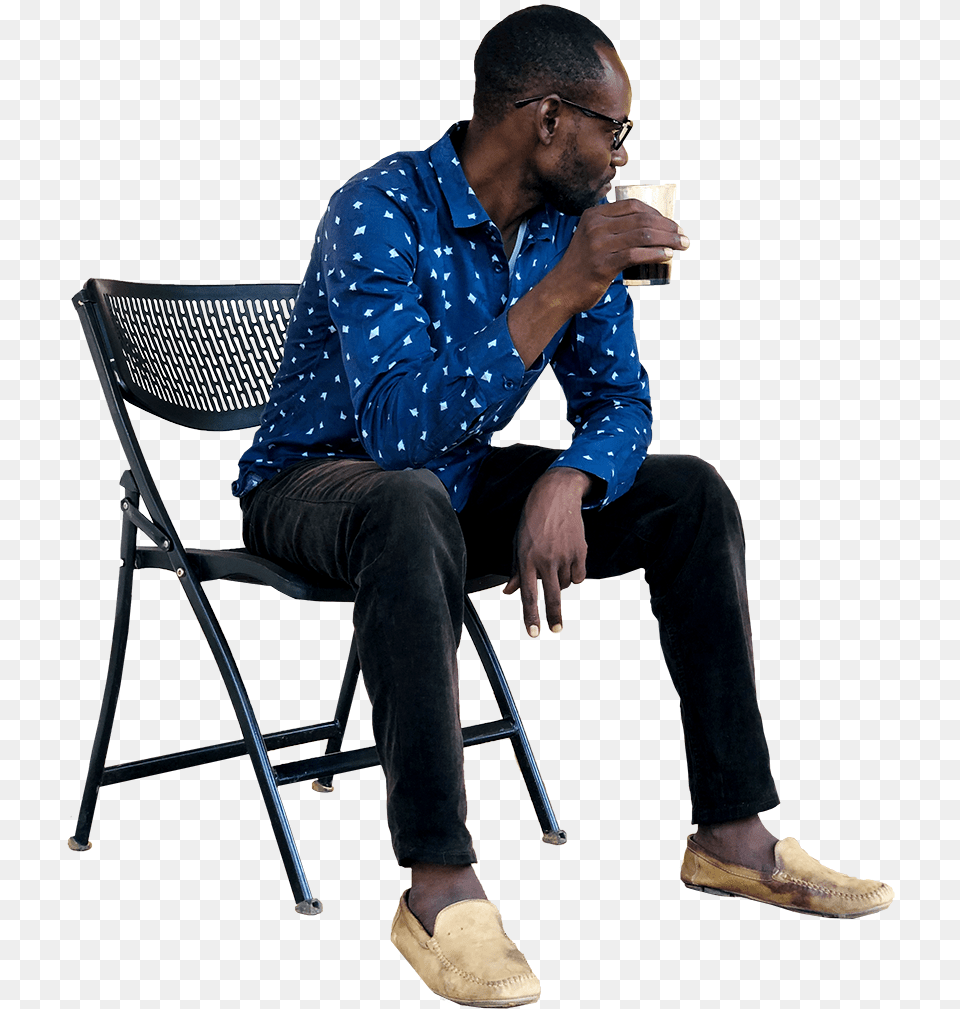 Chair, Sitting, Person, Man, Male Png Image