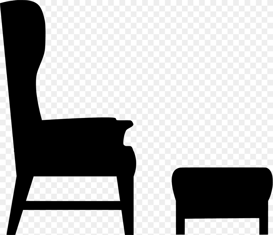 Chair And Foot Stool Silhouette, Furniture, Armchair Free Png Download