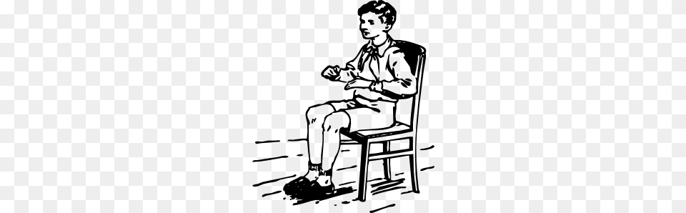 Chair Clipart Black And White, Boy, Child, Male, Person Free Transparent Png