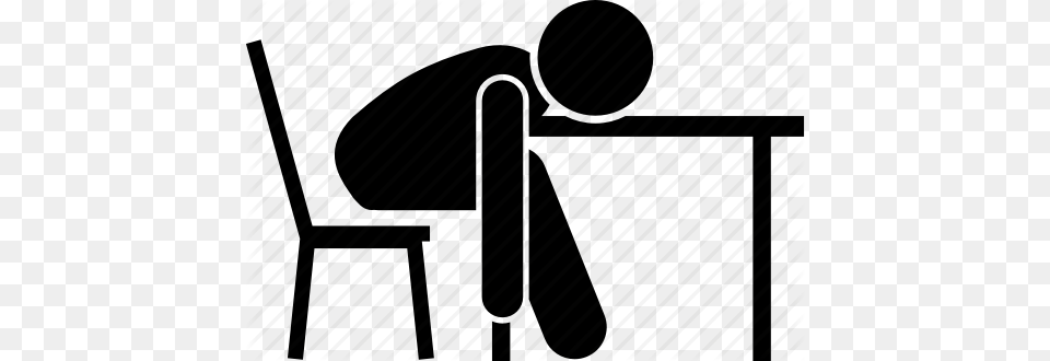 Chair Exhausted Man Sitting Sleeping Table Tired Icon, Electrical Device, Lighting, Microphone Png