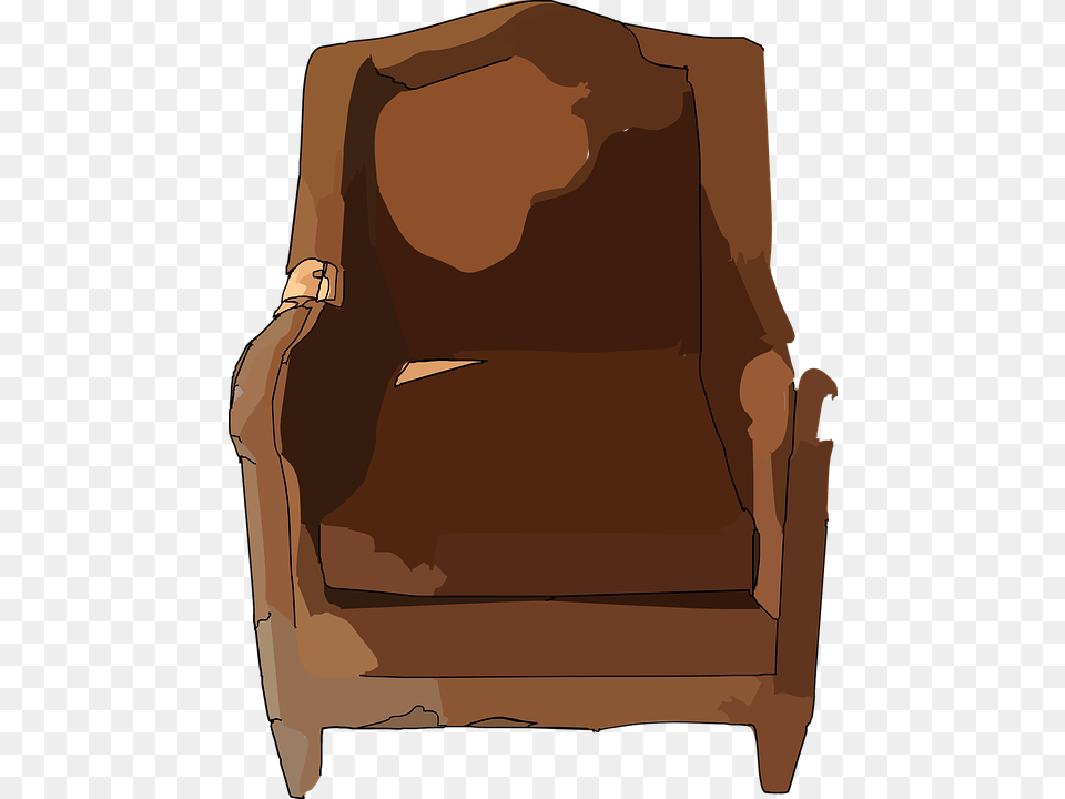 Chair Furniture Seat Leather Brown Sofa Couch Broken Furniture Clipart, Armchair, Adult, Male, Man Png Image
