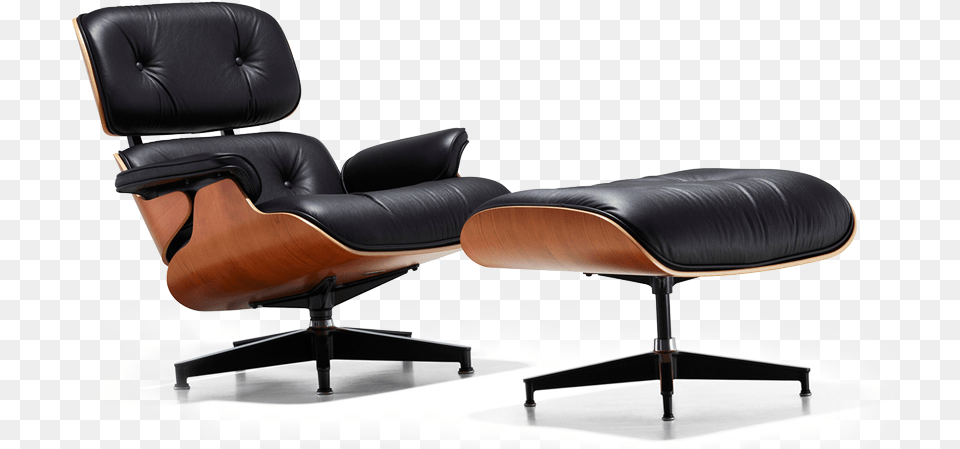 Chair Herman Miller Eames Lounge Chair And Ottoman White, Furniture, Plywood, Wood Png Image