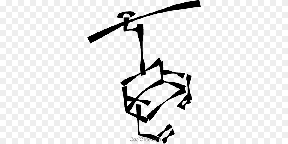 Chair Lift Royalty Vector Clip Art Illustration, Aircraft, Helicopter, Transportation, Vehicle Png