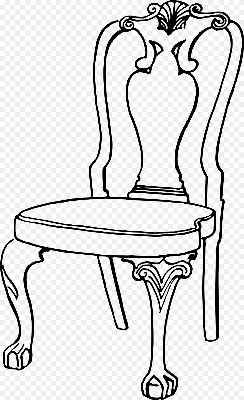 Chair Line Art Group With Items, Gray Png Image