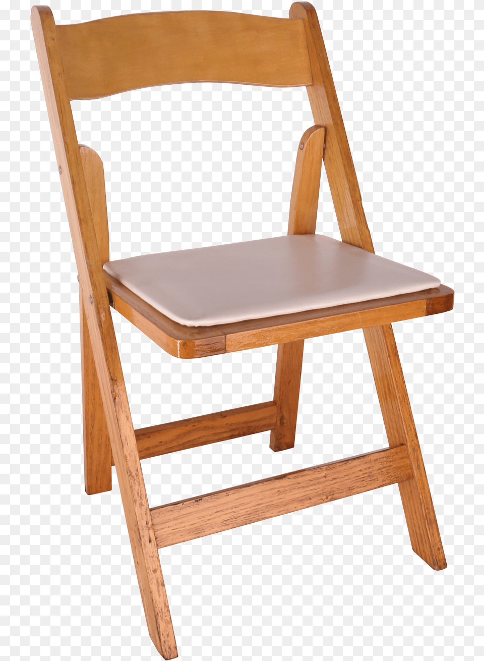 Chair Natural Oak Wood Folding Chair With Padded Seat Wooden Chair Folding Chair, Furniture, Plywood, Canvas Png