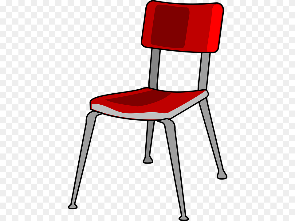 Chair Red Metal Vector Graphic, Furniture Free Transparent Png