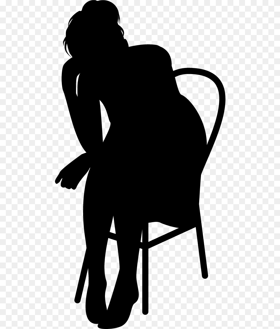 Chair Silhouette Sitting Silhouette, Gray Free Transparent Png