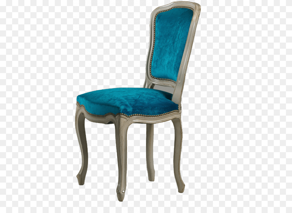 Chair Stuffed Louis Xv Style Chaise Louis Xv Bleu, Furniture, Armchair Png