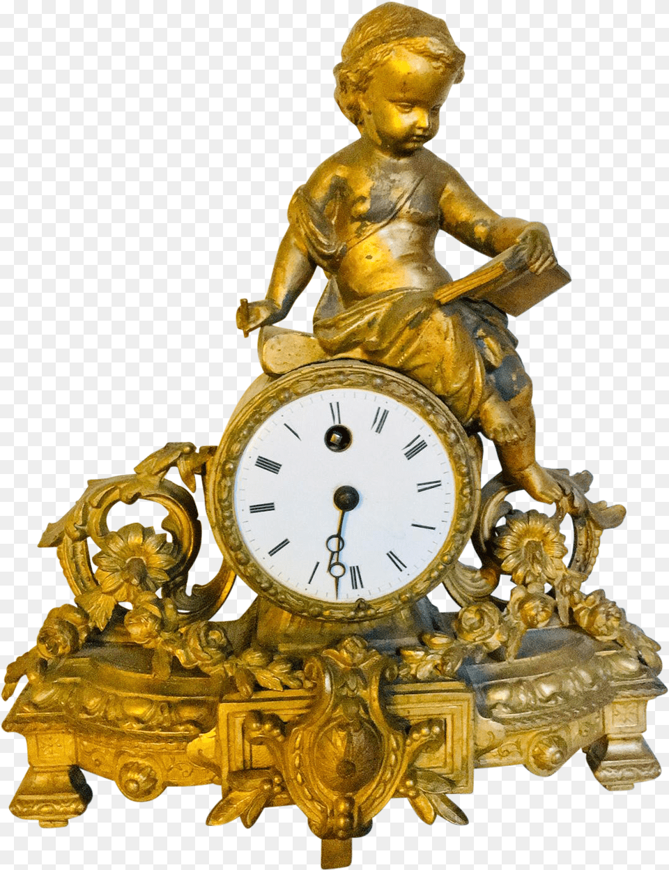 Chairish Small Logo Quartz Clock, Bronze, Person, Analog Clock, Face Free Png