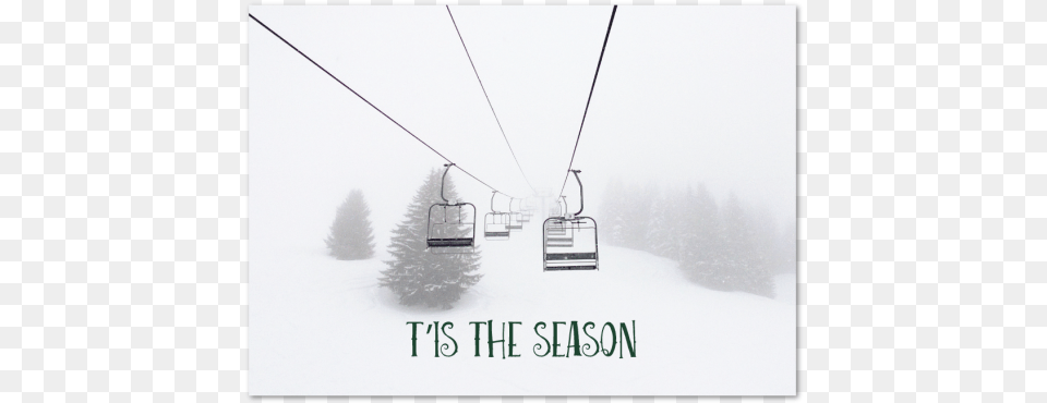 Chairlift Holiday Greeting Card Cable Car, Nature, Outdoors, Snow, Transportation Free Png