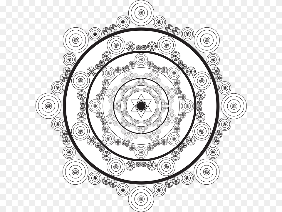 Chakra Healing Crystals Mandala Silver, Spiral, Art, Pattern, Coil Png Image
