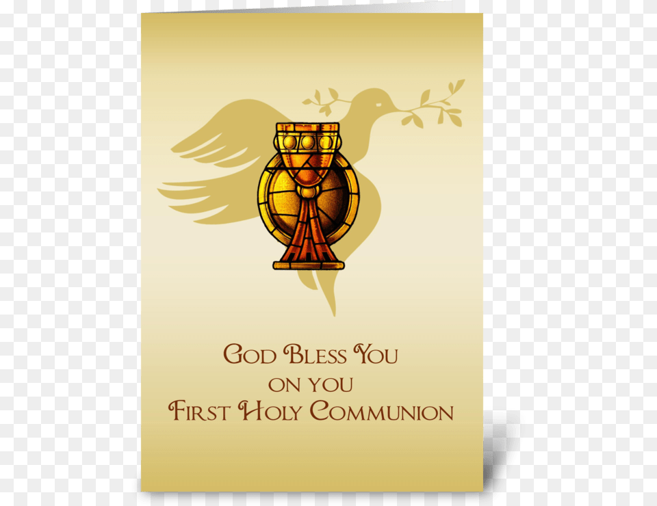 Chalice Dove Congratul Send This Greeting Card Cousin Congratulations First Communion Chalice Dove, Advertisement, Jar, Animal, Bird Free Png