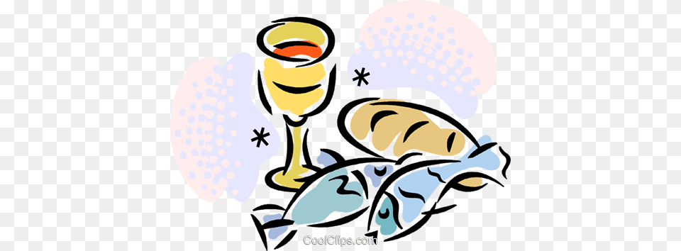 Chalice Fish Bread Royalty Vector Clip Art Illustration, Glass, Baby, Person, Face Free Png Download