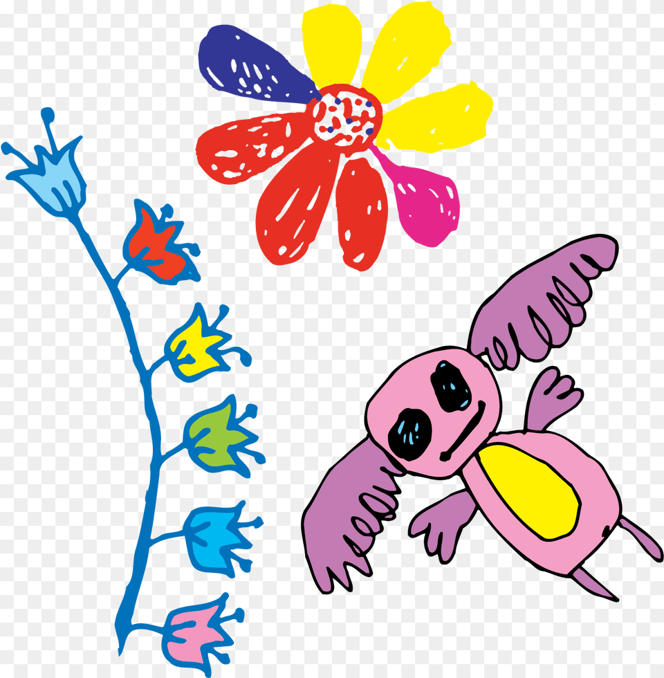 Chalk Flower Picture Dibujos En Tiza, Art, Baby, Person, Plant Free Png Download