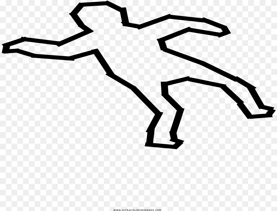 Chalk Outline Coloring, Gray Free Transparent Png