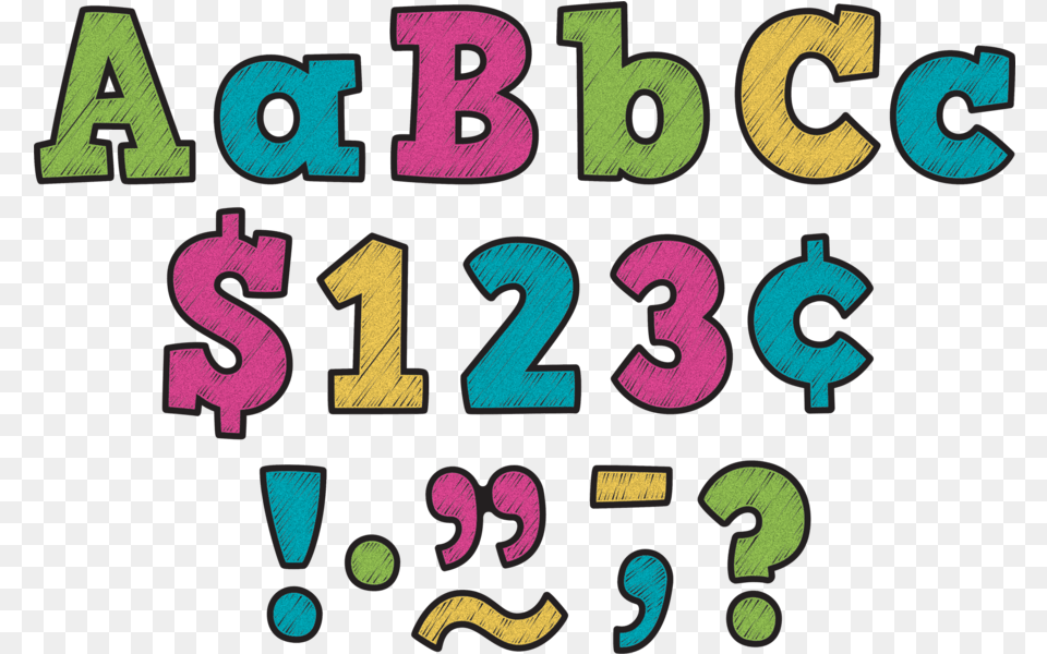 Chalkboard Brights Bold Block, Number, Symbol, Text Free Png Download