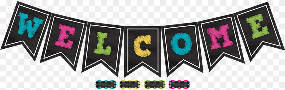 Chalkboard Brights Pennants Welcome Bulletin Teacher Created Resources Chalkboard Brights Welcome, Art, Text Png Image