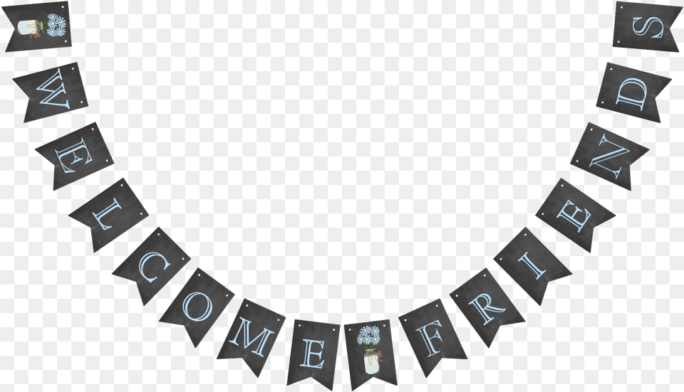 Chalkboard Bunting Banner Choker, Accessories, Jewelry, Necklace, People Png