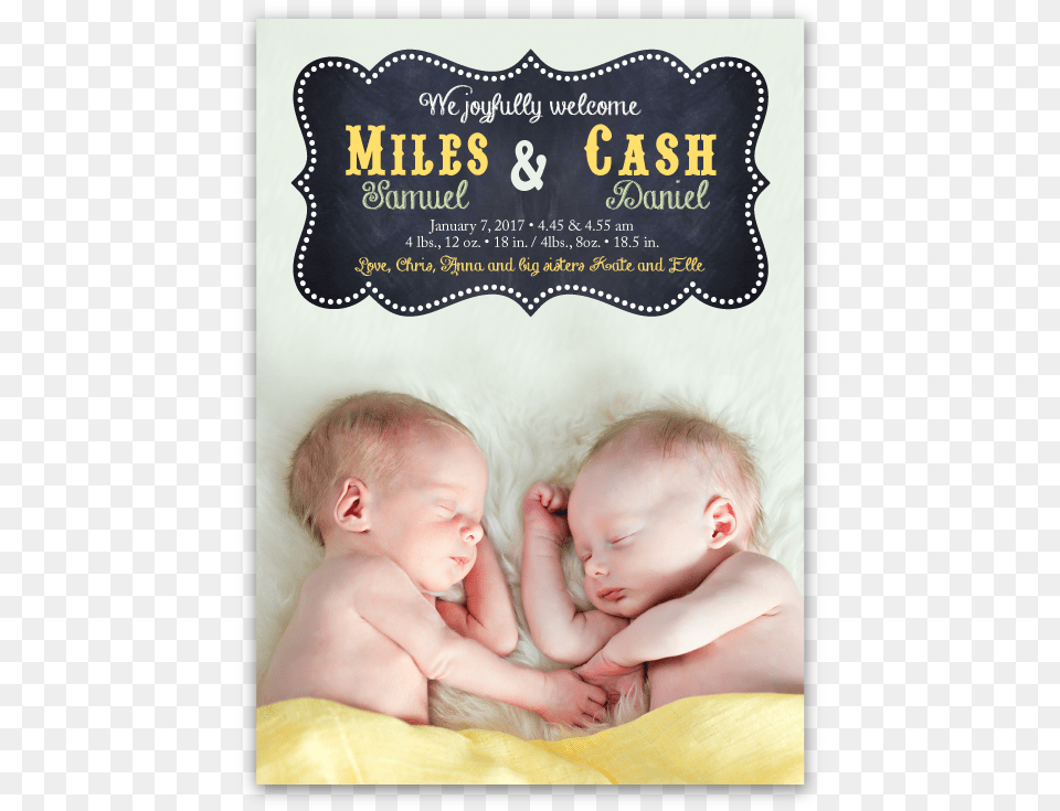 Chalkboard Frame Baby Announcement Twins On The Doorstep Mills Amp Boon Cherish Forever, Face, Head, Newborn, Person Free Png Download