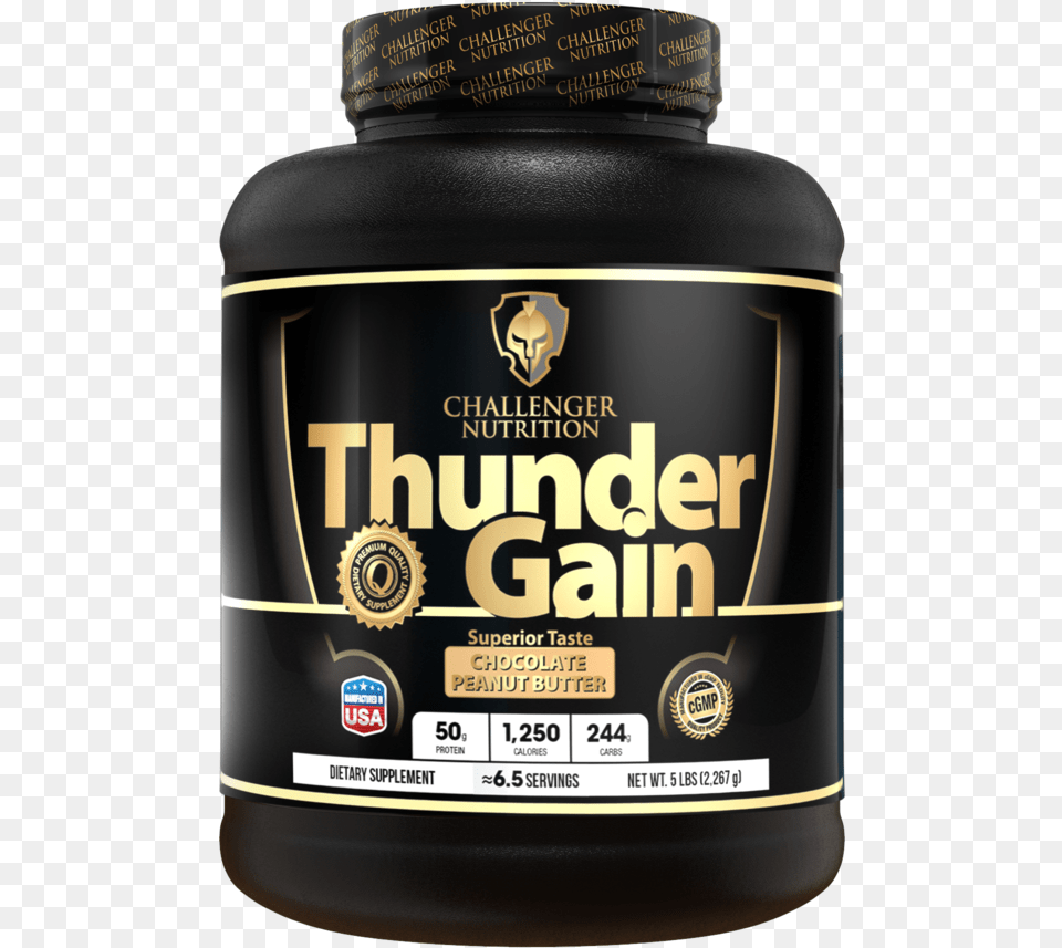 Challenger Nutrition Thunder Gain, Bottle, Can, Tin Png Image