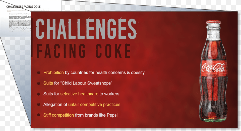 Challenges Of Coca Cola Company, Advertisement, Beverage, Coke, Soda Free Png Download