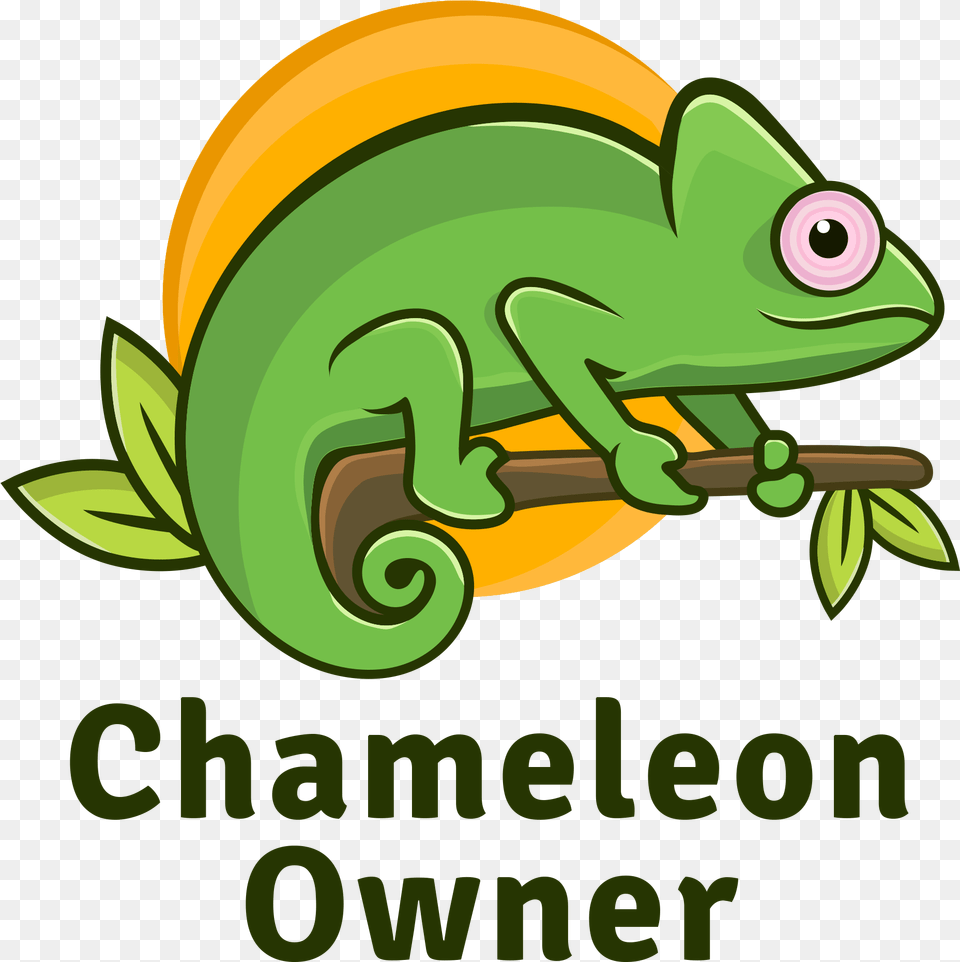 Chameleonowner Cartoon, Animal, Lizard, Reptile, Green Lizard Png Image