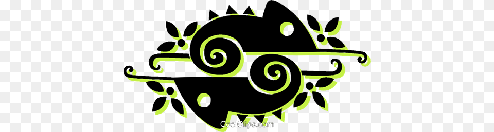 Chameleons Royalty Free Vector Clip Art Illustration, Floral Design, Graphics, Pattern, Animal Png Image