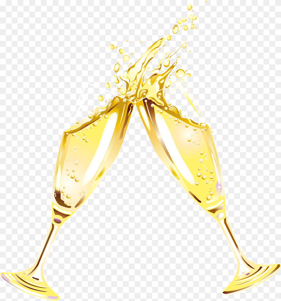Champagne, Glass, Gold, Alcohol, Wine Png